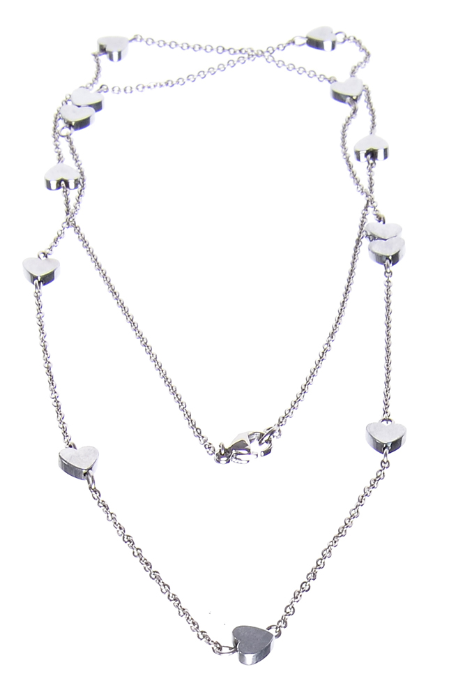 Jemný náhrdelník z minerálů se srdíčky z  Hematitu H/MOC227